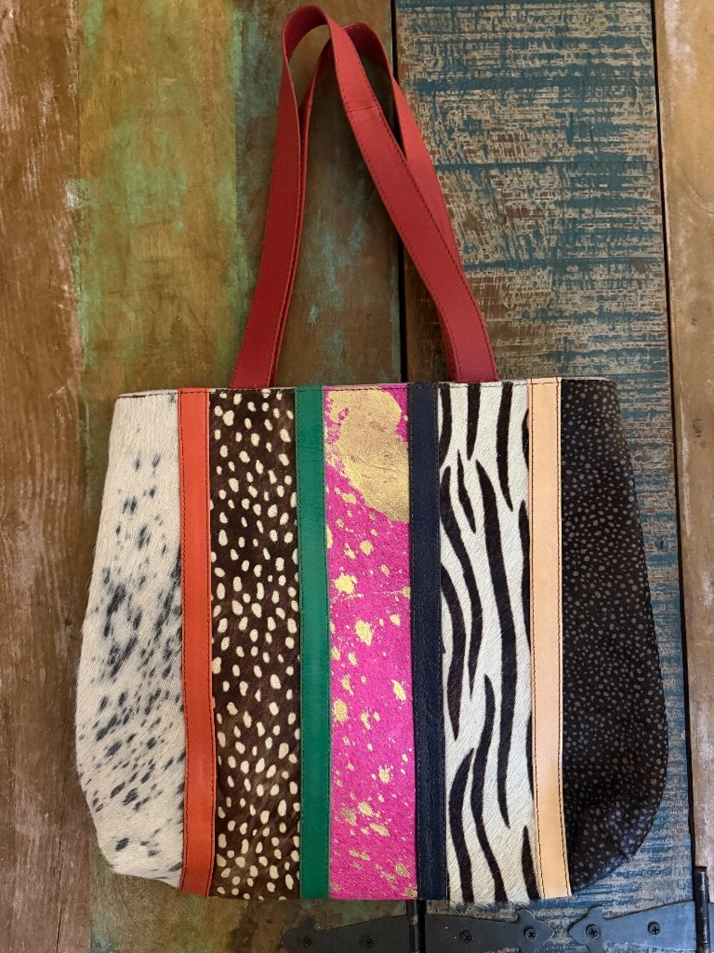 Folklore Couture Handmade Leather/Hide Shoulder Tote